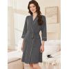 image:imageEkouaer Women Robes Shawl Collar Bathrobe Short Kimono Robe Soft Knit Bathrobes Ladies Sleepwear with Pockets SXXLDark Gray