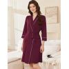 image:imageEkouaer Women Robes Shawl Collar Bathrobe Short Kimono Robe Soft Knit Bathrobes Ladies Sleepwear with Pockets SXXLDate Red