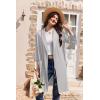 image:imageEkouaer Women Robes Shawl Collar Bathrobe Short Kimono Robe Soft Knit Bathrobes Ladies Sleepwear with Pockets SXXLLight Gray