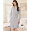 image:imageEkouaer Women Robes Shawl Collar Bathrobe Short Kimono Robe Soft Knit Bathrobes Ladies Sleepwear with Pockets SXXLLight Gray