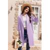 image:imageEkouaer Women Robes Shawl Collar Bathrobe Short Kimono Robe Soft Knit Bathrobes Ladies Sleepwear with Pockets SXXLLight Purple