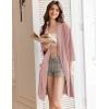 image:imageEkouaer Women Robes Shawl Collar Bathrobe Short Kimono Robe Soft Knit Bathrobes Ladies Sleepwear with Pockets SXXLLotus Pink