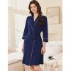 image:imageEkouaer Women Robes Shawl Collar Bathrobe Short Kimono Robe Soft Knit Bathrobes Ladies Sleepwear with Pockets SXXLNavy Blue