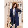 image:imageEkouaer Women Robes Shawl Collar Bathrobe Short Kimono Robe Soft Knit Bathrobes Ladies Sleepwear with Pockets SXXLNavy Blue