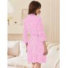 image:imageEkouaer Women Robes Shawl Collar Bathrobe Short Kimono Robe Soft Knit Bathrobes Ladies Sleepwear with Pockets SXXLPink Flowers