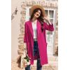 image:imageEkouaer Women Robes Shawl Collar Bathrobe Short Kimono Robe Soft Knit Bathrobes Ladies Sleepwear with Pockets SXXLRose Red