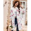 image:imageEkouaer Women Robes Shawl Collar Bathrobe Short Kimono Robe Soft Knit Bathrobes Ladies Sleepwear with Pockets SXXLWhite Red Flowers
