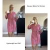 image:imageEkouaer Women Robes Waffle Knee Length Bathrobe Lightweight Soft Sleepwear V neck 34 Sleeve Casual Ladies Loungewear SXXLGray Purple