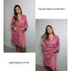 image:imageEkouaer Women Robes Waffle Knee Length Bathrobe Lightweight Soft Sleepwear V neck 34 Sleeve Casual Ladies Loungewear SXXLGray Purple