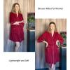 image:imageEkouaer Women Robes Waffle Knee Length Bathrobe Lightweight Soft Sleepwear V neck 34 Sleeve Casual Ladies Loungewear SXXLWine Red