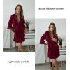 image:imageEkouaer Women Robes Waffle Knee Length Bathrobe Lightweight Soft Sleepwear V neck 34 Sleeve Casual Ladies Loungewear SXXLWine Red