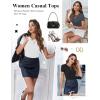 image:imageEkouaer Women Short Sleeve Shirts Lightweight Basic Tops Ribbed Knit Outfit Tees Crew Neck TShirts Work Out BlouseBlackWhiteDeep Grey