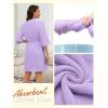 image:imageEkouaer Women Terry Cloth Robes Absorbent Towel Robe Knee Length Soft Bathrobe 34 Sleeve Spa Robe with Pockets S2XL