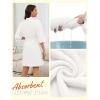 image:imageEkouaer Women Terry Cloth Robes Absorbent Towel Robe Knee Length Soft Bathrobe 34 Sleeve Spa Robe with Pockets S2XLPure White