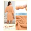 image:imageEkouaer Women Terry Cloth Robes Absorbent Towel Robe Knee Length Soft Bathrobe 34 Sleeve Spa Robe with Pockets S2XLSoft Orange