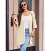 image:imageEkouaer Women Waffle Robes 34 Sleeve Ruffle Knit Bathrobe Soft Lightweight Knee Length Robe LoungewearApricot