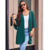 image:imageEkouaer Women Waffle Robes 34 Sleeve Ruffle Knit Bathrobe Soft Lightweight Knee Length Robe LoungewearBlue Green