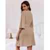 image:imageEkouaer Women Waffle Robes 34 Sleeve Ruffle Knit Bathrobe Soft Lightweight Knee Length Robe LoungewearKhaki