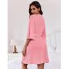 image:imageEkouaer Women Waffle Robes 34 Sleeve Ruffle Knit Bathrobe Soft Lightweight Knee Length Robe LoungewearPink