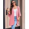 image:imageEkouaer Women Waffle Robes 34 Sleeve Ruffle Knit Bathrobe Soft Lightweight Knee Length Robe LoungewearPink