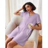 image:imageEkouaer Women Zipper Robe Waffle Short Sleeve Bathrobes Lightweight Knee Length Housecoat with Pockets S3XLPale Purple
