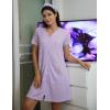 image:imageEkouaer Women Zipper Robe Waffle Short Sleeve Bathrobes Lightweight Knee Length Housecoat with Pockets S3XLPale Purple