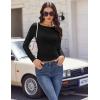 image:imageEkouaer Womens Boat Neck Tops 3 Packs Long Sleeve Shirts Ruched Fall Fashion 2025 Outfits Basic Thermal Underscrubs3pcs Black  Beige  Brown