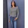 image:imageEkouaer Womens Boat Neck Tops 3 Packs Long Sleeve Shirts Ruched Fall Fashion 2025 Outfits Basic Thermal Underscrubs3pcs Black  Brown  Grey