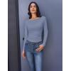 image:imageEkouaer Womens Boat Neck Tops 3 Packs Long Sleeve Shirts Ruched Fall Fashion 2025 Outfits Basic Thermal Underscrubs3pcs Black  Grey Blue  White