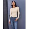 image:imageEkouaer Womens Boat Neck Tops 3 Packs Long Sleeve Shirts Ruched Fall Fashion 2025 Outfits Basic Thermal Underscrubs3pcs Black  White  Beige
