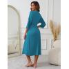 image:imageEkouaer Womens Knit Bathrobe Lace Kimono Robes with Pockets Full Length Lightweight Loungewear SXXLBlue Green