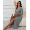 image:imageEkouaer Womens Knit Bathrobe Lace Kimono Robes with Pockets Full Length Lightweight Loungewear SXXLMedium Gray