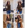 image:imageEkouaer Womens Long Sleeve Shirts 3 Pack Crew Neck Thermal Tops Loose Fit Undershirt Base Layer Trendy Clothes XSXXL3pcs Black  Brown  White