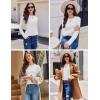 image:imageEkouaer Womens Long Sleeve Shirts 3 Pack Crew Neck Thermal Tops Loose Fit Undershirt Base Layer Trendy Clothes XSXXL3pcs Black  Nude  White
