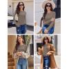 image:imageEkouaer Womens Long Sleeve Shirts 3 Pack Crew Neck Thermal Tops Loose Fit Undershirt Base Layer Trendy Clothes XSXXL3pcs Black  Tea Leaf  Beige