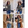image:imageEkouaer Womens Long Sleeve Shirts 3 Pack Crew Neck Thermal Tops Loose Fit Undershirt Base Layer Trendy Clothes XSXXL3pcs Black  White  Dark Grey