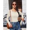 image:imageEkouaer Womens Long Sleeve Shirts 3 Packs Scoop Neck Ribbed Tops Fitted Thermal Undershirt Soft Layering Tees XSXXLBlackBrownBeige