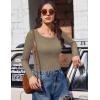 image:imageEkouaer Womens Long Sleeve Shirts 3 Packs Scoop Neck Ribbed Tops Fitted Thermal Undershirt Soft Layering Tees XSXXLBlackBrownKhaki