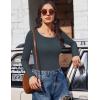 image:imageEkouaer Womens Long Sleeve Shirts 3 Packs Scoop Neck Ribbed Tops Fitted Thermal Undershirt Soft Layering Tees XSXXLBlackWhiteDark Grey