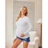 image:imageEkouaer Womens Maternity Crew Neck Long Sleeve Tee 3 Pack3pcs Black  Grey  White