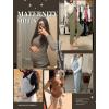 image:imageEkouaer Womens Maternity Crew Neck Long Sleeve Tee 3 Pack3pcs Black  Navy  Burgundy Red