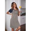 image:imageEkouaer Womens Nightgown Short Sleeve Night Dress Printed Sleepwear Soft Sleep Shirt S3XL01 Navy Blue