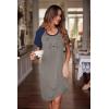 image:imageEkouaer Womens Nightgown Short Sleeve Night Dress Printed Sleepwear Soft Sleep Shirt S3XL01 Navy Blue