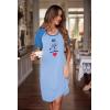 image:imageEkouaer Womens Nightgown Short Sleeve Night Dress Printed Sleepwear Soft Sleep Shirt S3XLAbaby Bluedog