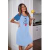 image:imageEkouaer Womens Nightgown Short Sleeve Night Dress Printed Sleepwear Soft Sleep Shirt S3XLAbaby Bluedog