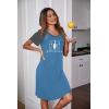 image:imageEkouaer Womens Nightgown Short Sleeve Night Dress Printed Sleepwear Soft Sleep Shirt S3XLAlake Bluecat