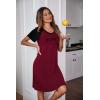 image:imageEkouaer Womens Nightgown Short Sleeve Night Dress Printed Sleepwear Soft Sleep Shirt S3XLAwine Redmeow