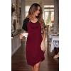 image:imageEkouaer Womens Nightgown Short Sleeve Night Dress Printed Sleepwear Soft Sleep Shirt S3XLAwine Redmeow