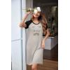image:imageEkouaer Womens Nightgown Short Sleeve Night Dress Printed Sleepwear Soft Sleep Shirt S3XLBblackwake Me Up Later