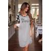 image:imageEkouaer Womens Nightgown Short Sleeve Night Dress Printed Sleepwear Soft Sleep Shirt S3XLBgrey